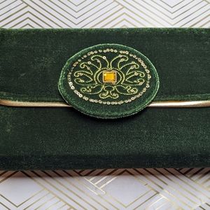 Vintage look Emerald Green Clutch Made in China